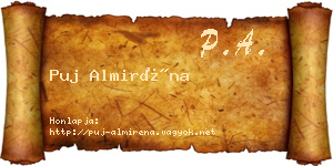 Puj Almiréna névjegykártya